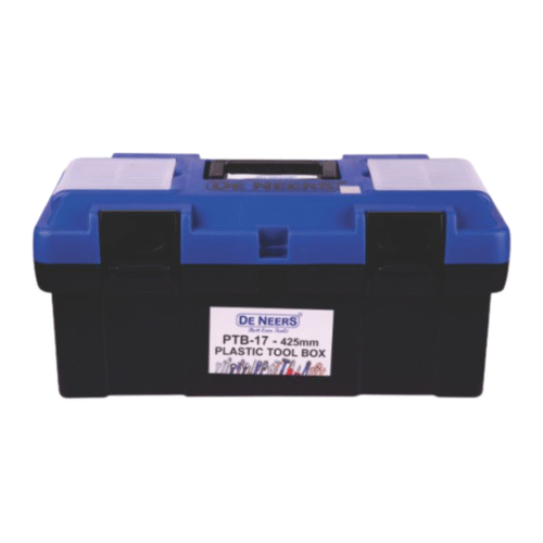 De Neers Heavy-Duty Plastic Toolbox with Built-In Organizer – Durable Storage Box for Tools, Screws & Hardware